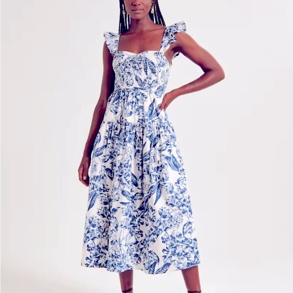 Abercrombie & Fitch Blue and White Floral Dress
